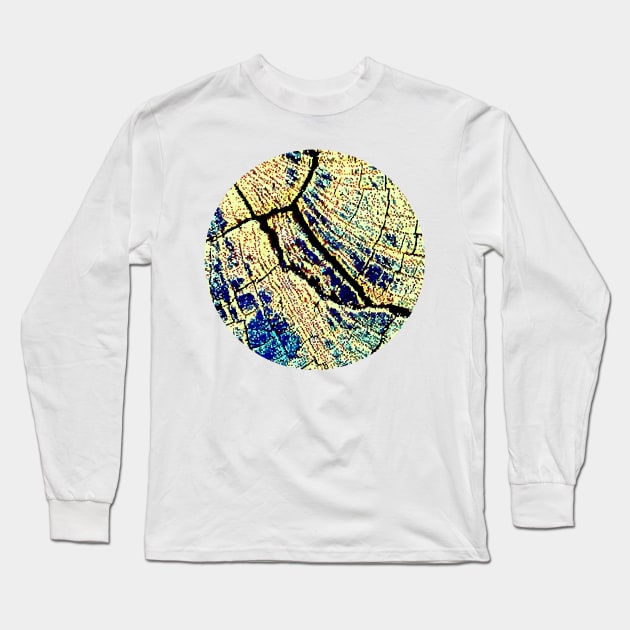 Golden Energetic Grid Long Sleeve T-Shirt by Tovers